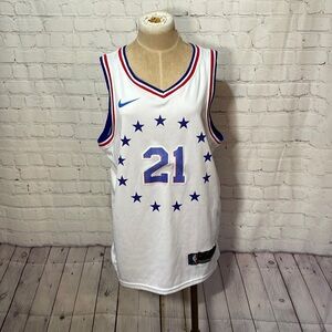 Nike Philadelphia 76ers Sixers Embiid jersey white size large